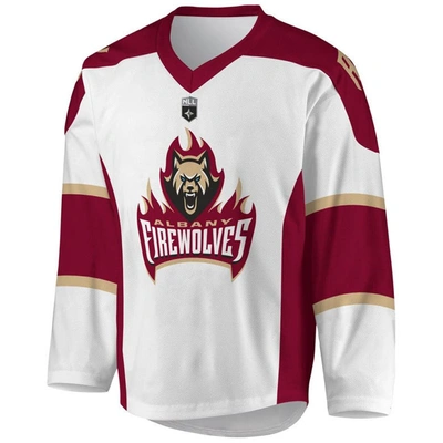 Shop Adpro Sports Youth White Albany Firewolves Sublimated Replica Jersey