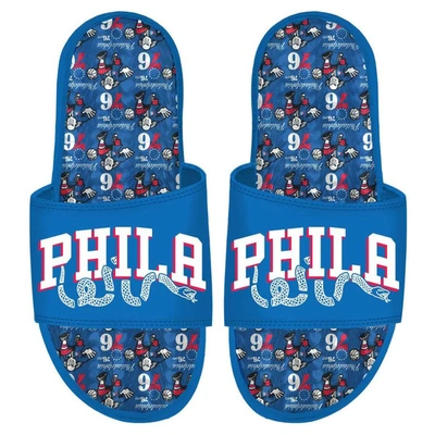 Shop Islide Philadelphia 76ers Team Pattern Gel Slide Sandals In Royal