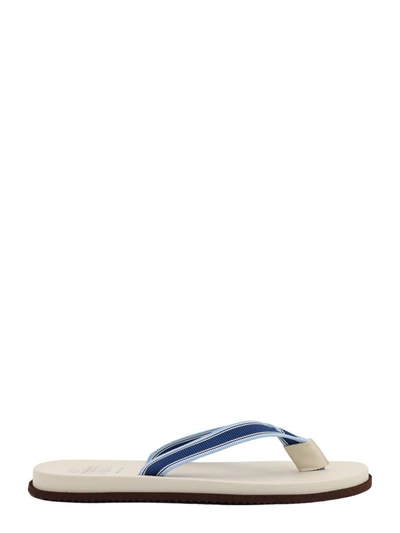 Brunello Cucinelli Ivory Pool Slides In Beige