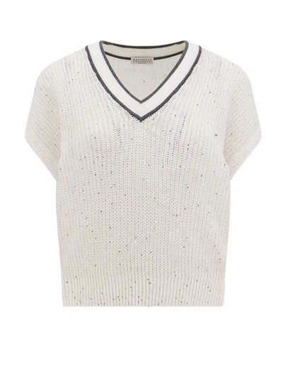 Shop Brunello Cucinelli Sweater In White