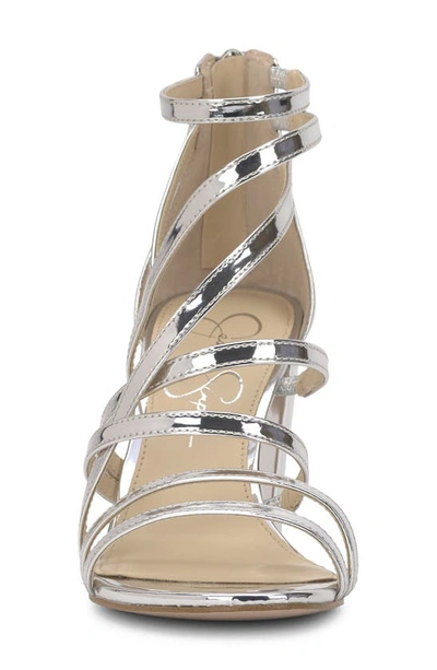 Shop Jessica Simpson Stassey Cage Sandal In Silver