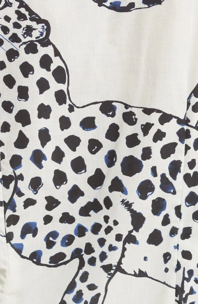 Desmond & Dempsey The Jag Printed Cotton Pyjama Set In Jag Cream