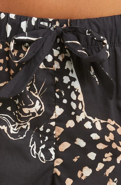 Desmond & Dempsey Print Cotton Short Pajamas In Jag Navy