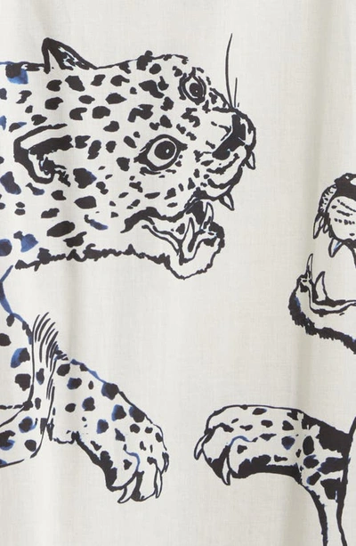 Desmond & Dempsey The Jag Printed Cotton Nightdress In Jag Cream