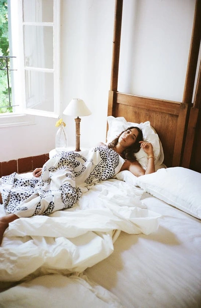 Desmond & Dempsey The Jag Printed Cotton Nightdress In Jag Cream