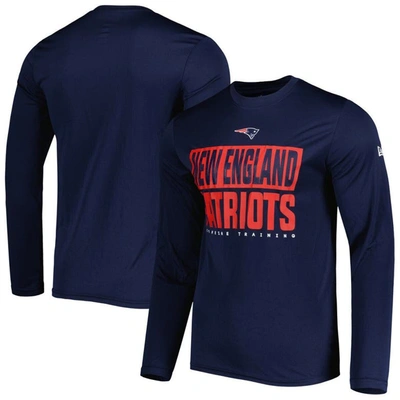 Shop New Era Navy New England Patriots Combine Authentic Offsides Long Sleeve T-shirt