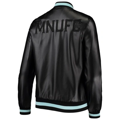 Shop The Wild Collective Black Minnesota United Fc Full-snap Bomber Jacket