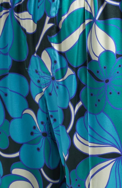 Shop Tom Ford Floral Stretch Silk Pajama Pants In Aquamarine
