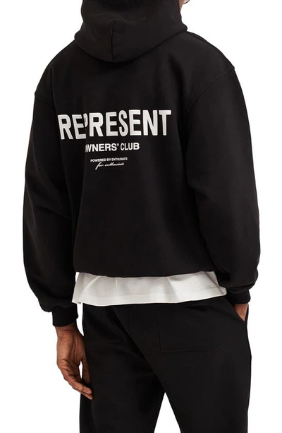 Shop Represent Owners Club Cotton Graphic Hoodie In Black