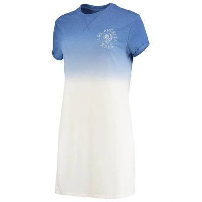 Shop Junk Food Heathered Royal/white Los Angeles Rams Ombre Tri-blend T-shirt Dress In Heather Royal