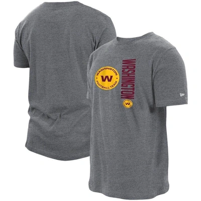 Shop New Era Heathered Gray Washington Football Team Split Logo 2-hit T-shirt In Heather Gray