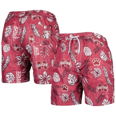 Shop Wes & Willy Maroon Mississippi State Bulldogs Vintage Floral Swim Trunks