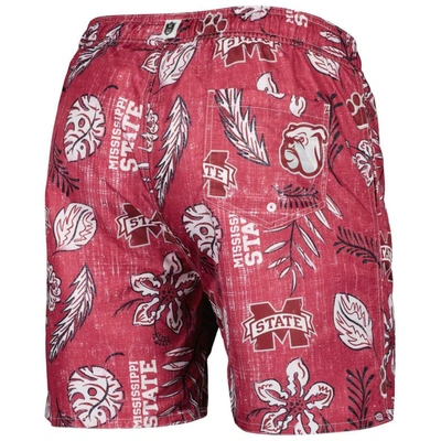 Shop Wes & Willy Maroon Mississippi State Bulldogs Vintage Floral Swim Trunks