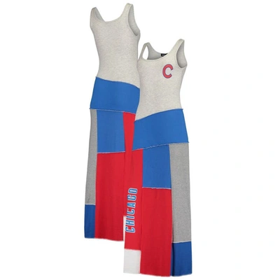 Shop Refried Apparel Heather Gray/royal Chicago Cubs Sustainable Scoop Neck Maxi Dress