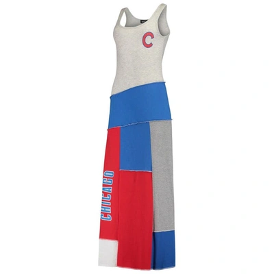 Shop Refried Apparel Heather Gray/royal Chicago Cubs Sustainable Scoop Neck Maxi Dress
