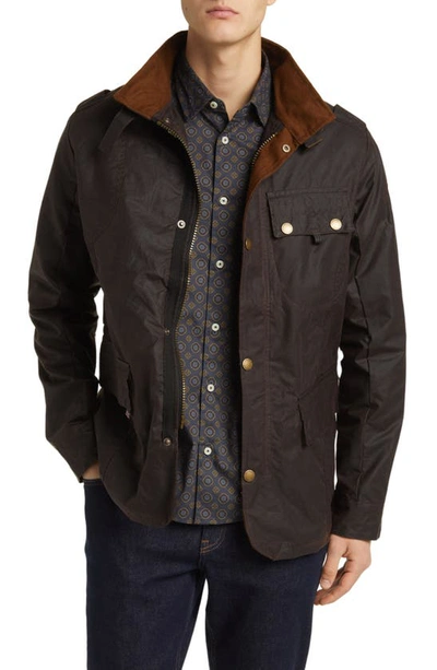 Shop Peregrine Bexley Water Resistant Waxed Cotton Jacket In Brown