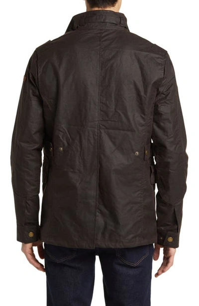 Shop Peregrine Bexley Water Resistant Waxed Cotton Jacket In Brown