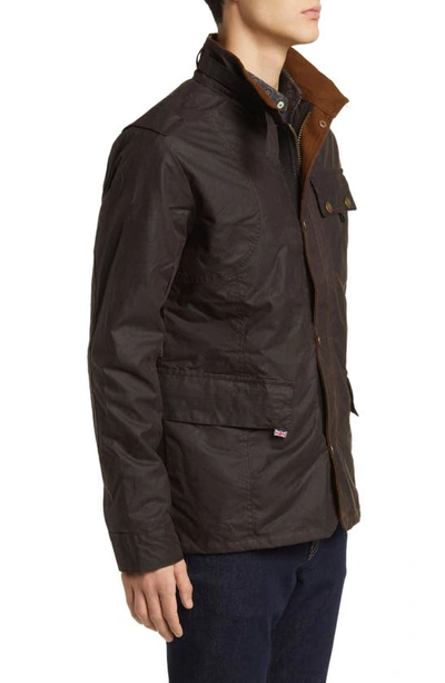 Shop Peregrine Bexley Water Resistant Waxed Cotton Jacket In Brown