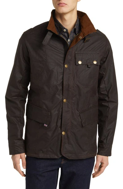 Shop Peregrine Bexley Water Resistant Waxed Cotton Jacket In Brown