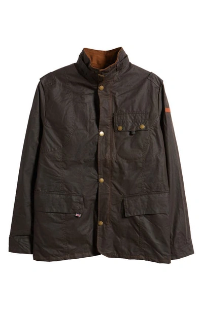 Shop Peregrine Bexley Water Resistant Waxed Cotton Jacket In Brown