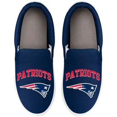 Shop Foco New England Patriots Big Logo Slip-on Sneakers In Navy