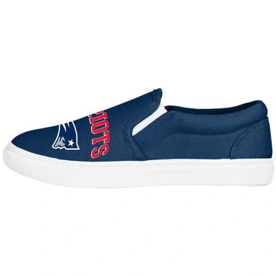Shop Foco New England Patriots Big Logo Slip-on Sneakers In Navy