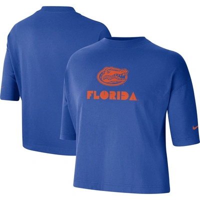 Shop Nike Royal Florida Gators Crop Performance T-shirt