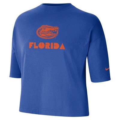 Shop Nike Royal Florida Gators Crop Performance T-shirt