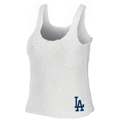 Shop Wear By Erin Andrews Cream Los Angeles Dodgers Cozy Lounge Tank Top & Pants Set