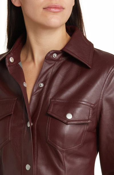 Shop Avec Les Filles Faux-ever Leather™ Mini Shirtdress In Raisin