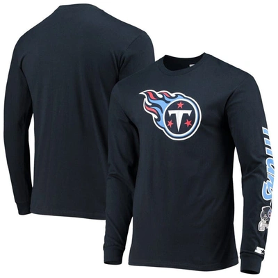 Shop Starter Navy Tennessee Titans Halftime Long Sleeve T-shirt