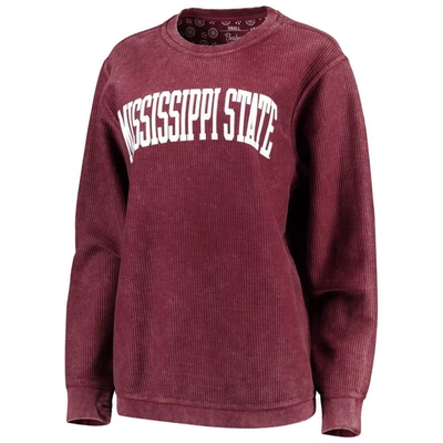 Shop Pressbox Maroon Mississippi State Bulldogs Comfy Cord Vintage Wash Basic Arch Pullover Sweatshirt