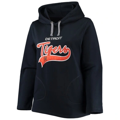 Shop Soft As A Grape Navy Detroit Tigers Plus Size Side Split Pullover Hoodie