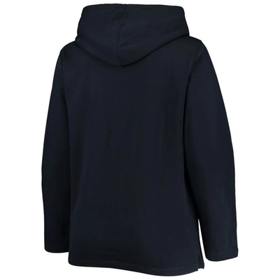 Soft As A Grape Black San Francisco Giants Plus Size Side Split Pullover Hoodie In Navy