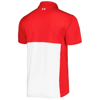 Shop Under Armour Red/white Texas Tech Red Raiders Green Blocked Polo Performance Polo