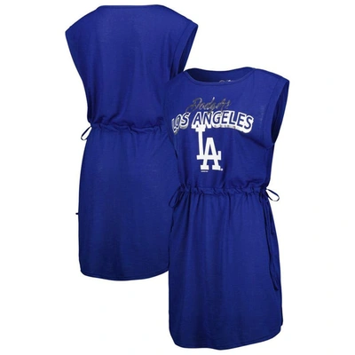 Shop G-iii 4her By Carl Banks Royal Los Angeles Dodgers G.o.a.t Swimsuit Cover-up Dress