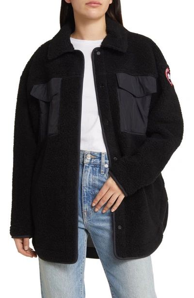 Canada Goose Simcoe Breathable Lightweight Sherpa Shacket In Black - Noir