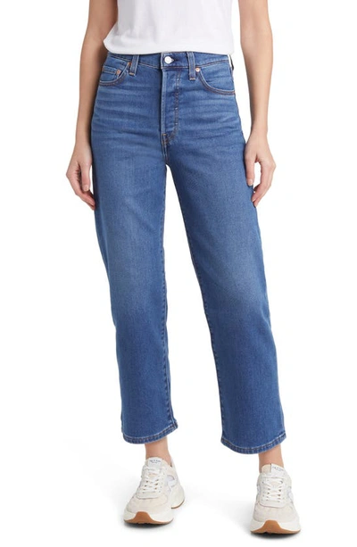 Shop Levi's Ribcage High Waist Ankle Straight Leg Jeans In Hitzig Mid