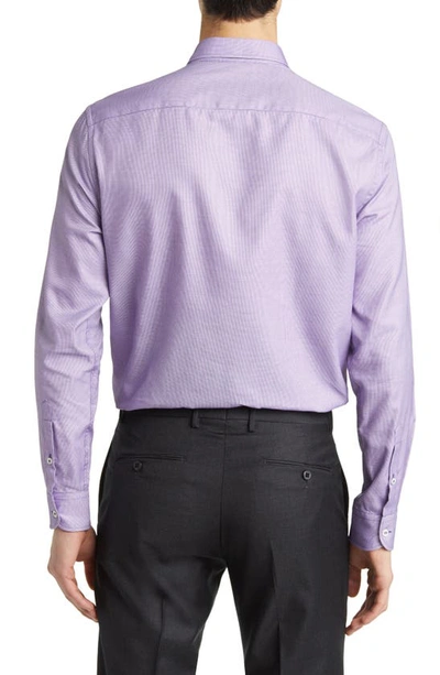 Shop Emporio Armani Micropattern Sport Shirt In Solid Medium Purple