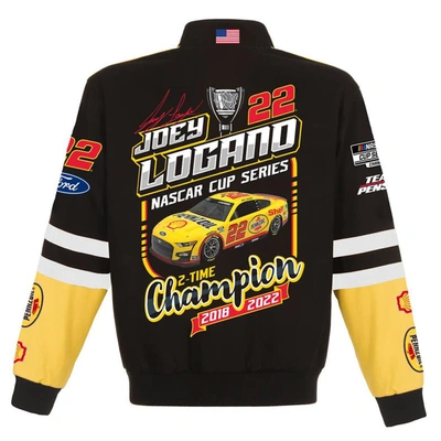 Shop Jh Design Black Joey Logano Two-time Nascar Cup Series Champion Twill Full-snap Jacket