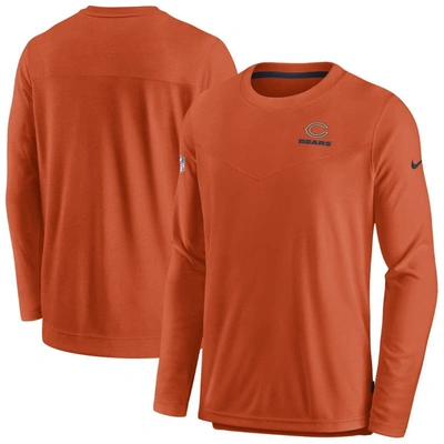 Shop Nike Orange Chicago Bears Sideline Lockup Performance Long Sleeve T-shirt