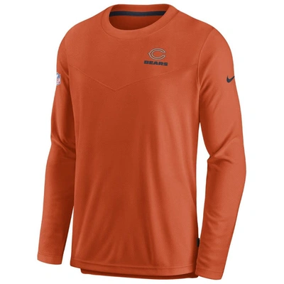 Shop Nike Orange Chicago Bears Sideline Lockup Performance Long Sleeve T-shirt