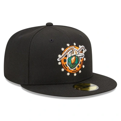 Shop New Era Black Greensboro Grasshoppers Marvel X Minor League 59fifty Fitted Hat
