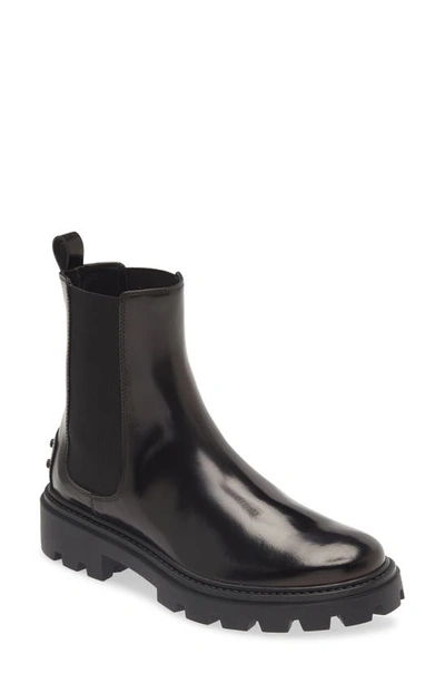 Shop Tod's Gomma Chelsea Boot In Black