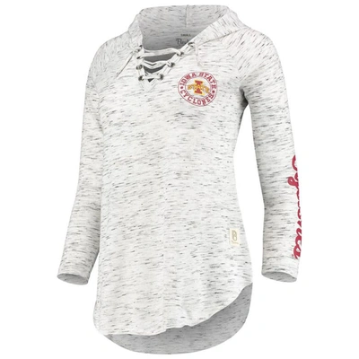 Shop Pressbox Gray Iowa State Cyclones Space Dye Lace-up V-neck Long Sleeve T-shirt