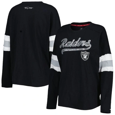 Shop Tommy Hilfiger Black Las Vegas Raiders Justine Long Sleeve Tunic T-shirt