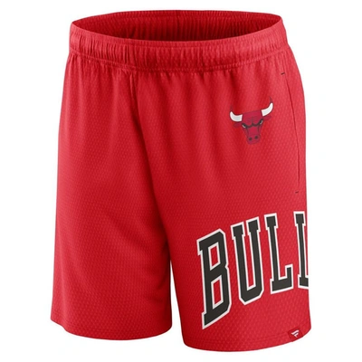 Shop Fanatics Branded Red Chicago Bulls Free Throw Mesh Shorts