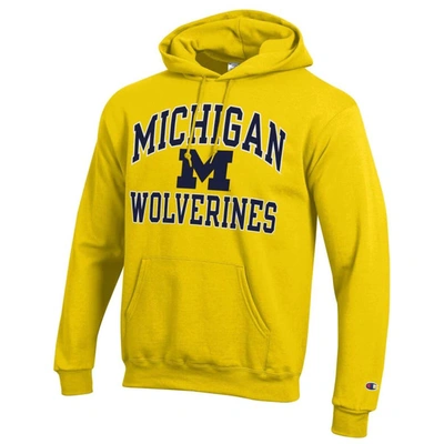Shop Champion Maize Michigan Wolverines High Motor Pullover Hoodie