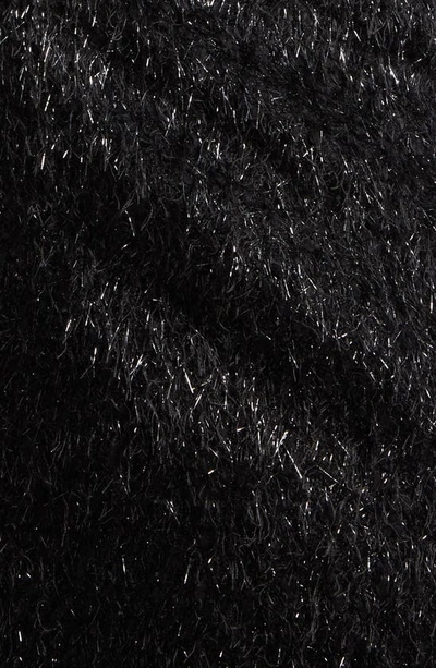 Shop Stine Goya Promise Metallic Halter Knit Midi Dress In Fluffy Black
