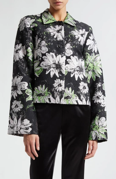 Shop Stine Goya Kiana Floral Metallic Jacket In Glitter Bloom